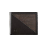 Pablo wallet - Made from real smoked oak wood and black smooth leather