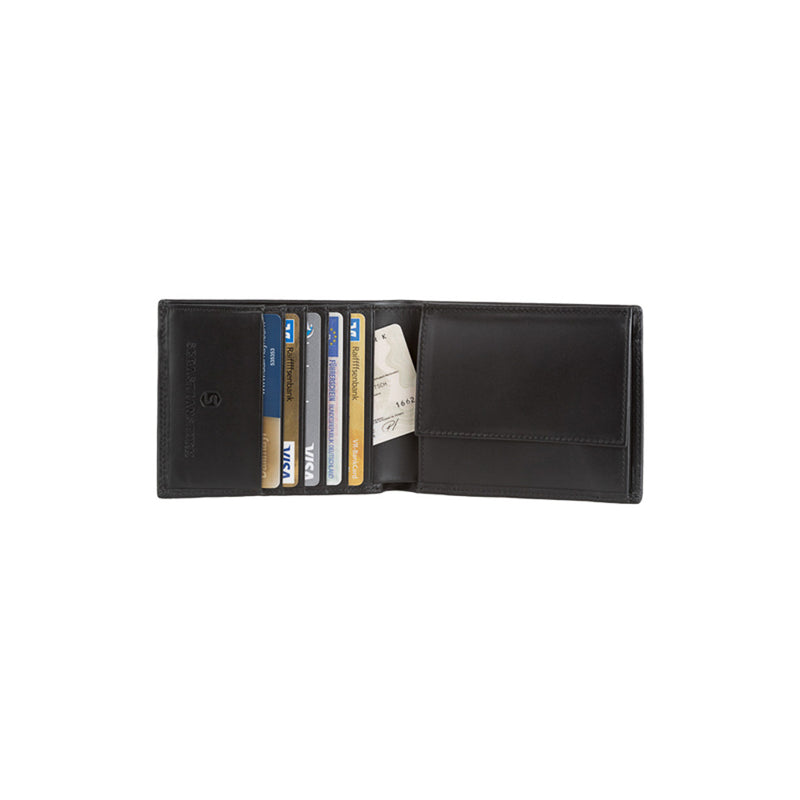 Pablo Geldbörse - Gefertigt aus dem Echtholz Räuchereiche und Glattleder schwarz