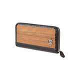 Lucy wallet - Made from real wood Amazaque and patent leather in crocodile look