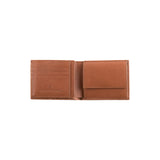 Pedro wallet - Made from real wood Amazaque and smooth leather cognac