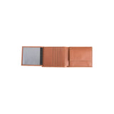 Pedro wallet - Made from real wood Amazaque and smooth leather cognac