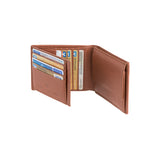 Pedro wallet - Made from real wood Amazaque and smooth leather cognac