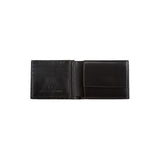 Pedro wallet - Made from real wood Amazaque and smooth leather black