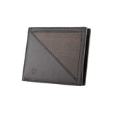 Pedro wallet - Made from real smoked oak wood and smooth black leather