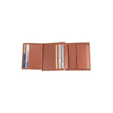Pascal wallet - Made from real wood Amazaque and smooth leather cognac