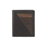 Pascal wallet - Made from real smoked oak wood and black smooth leather