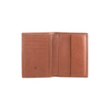 Paul wallet - Made from real wood Amazaque and smooth leather cognac