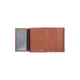 Paul wallet - Made from real wood Amazaque and smooth leather cognac