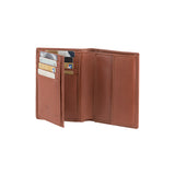 Paul wallet - Made from real wood Amazaque and smooth leather cognac