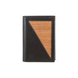 Paul wallet - Made from real wood Amazaque and smooth black leather