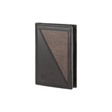 Paul wallet - Made from real smoked oak wood and black smooth leather