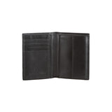 Paul wallet - Made from real smoked oak wood and black smooth leather