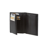 Paul wallet - Made from real smoked oak wood and black smooth leather