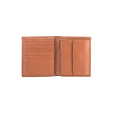 Peter wallet - Made from real wood Amazaque and smooth leather cognac