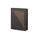 Peter wallet - Made from real smoked oak wood and black smooth leather