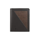 Peter wallet - Made from real smoked oak wood and black smooth leather