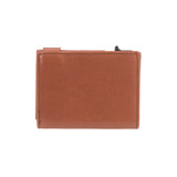 Flo wallet - without coin pocket - Made from real wood Amazaque and smooth leather cognac