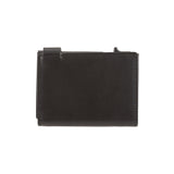 Flo wallet - without coin pocket - Made from real smoked oak wood and black smooth leather