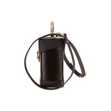 Lara handbag - Made from real smoked oak wood and black smooth leather