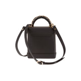 Lara handbag - Made from real smoked oak wood and black smooth leather