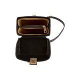 Lara handbag - Made from real smoked oak wood and black smooth leather
