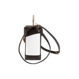 Lara handbag - Made from real wood Amazaque and smooth leather white