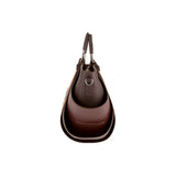 Amy handbag - Made from real wood Amazaque and smooth leather brown