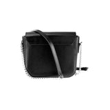 Laura handbag - Made from real smoked oak wood and black Saffiano leather