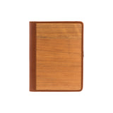 Sam Writing Case A5 - Made from real wood Amazaque and smooth leather cognac