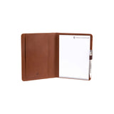 Sam Writing Case A5 - Made from real wood Amazaque and smooth leather cognac