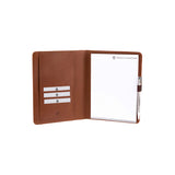 Sam Writing Case A5 - Made from real wood Amazaque and smooth leather cognac