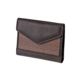 Linda wallet - Made from real smoked oak wood and black smooth leather