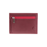 Linda wallet - Made from real smoked oak wood and smooth leather wine red