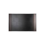 Steve 32.5" Desk Pad - Made from real smoked oak and black faux leather