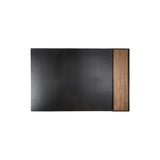 Tom 32.5" Desk Pad - Made from real Amazaque wood and black cowhide