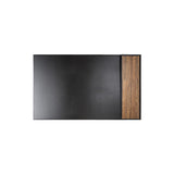 Tom 28" Desk Pad - Made from real Amazaque wood and black cowhide