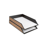 Henry A4 filing cabinet - Made from real wood Amazaque and black cowhide