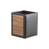 William pencil case - Made from real wood Amazaque and black cowhide