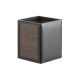 William pencil case - Made from real smoked oak wood and black cowhide