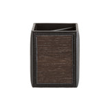 William pencil case - Made from real smoked oak wood and black cowhide