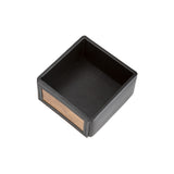 Ryan clip dispenser - Made from real wood Amazaque and black cowhide