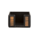 Tyler note dispenser - Made from real wood Amazaque and black cowhide