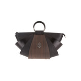 Amy Handtasche - Gefertigt aus dem Echtholz Räuchereiche und Glattleder schwarz